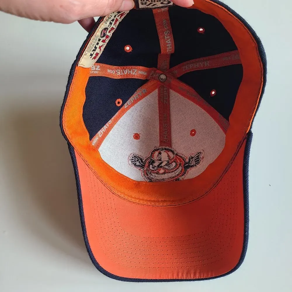 Syracuse‎ Orangemen Hat Cap Zephyr 6 7/8 Fitted Wool Blend Navy Embriodered